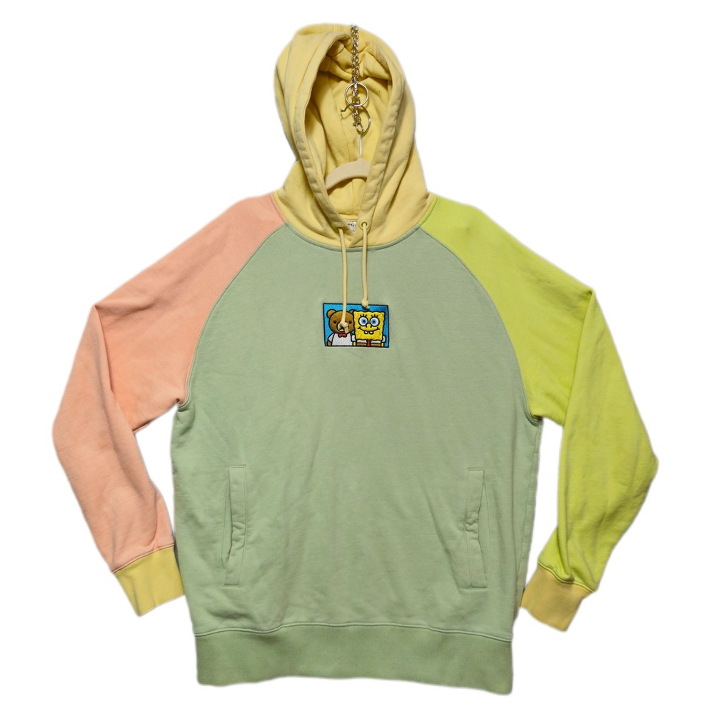 Teddy Fresh × SpongeBob SquarePants Colorblock Hoodie Size M‎ Green Pink Pastel